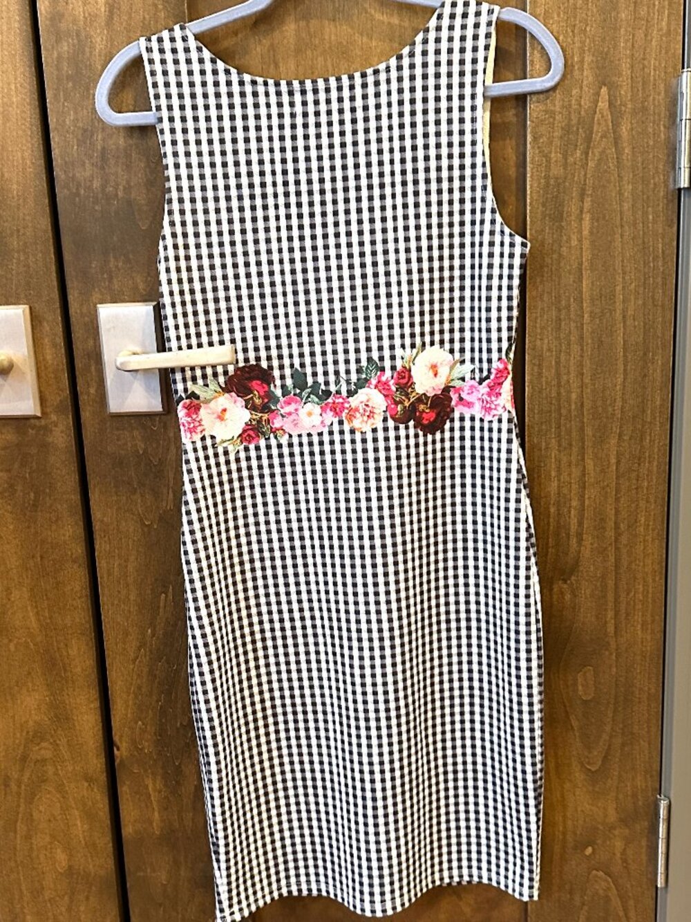 MINKPINK GINGHAM FLORAL DRESS MEDIUM - Picture 3 of 7